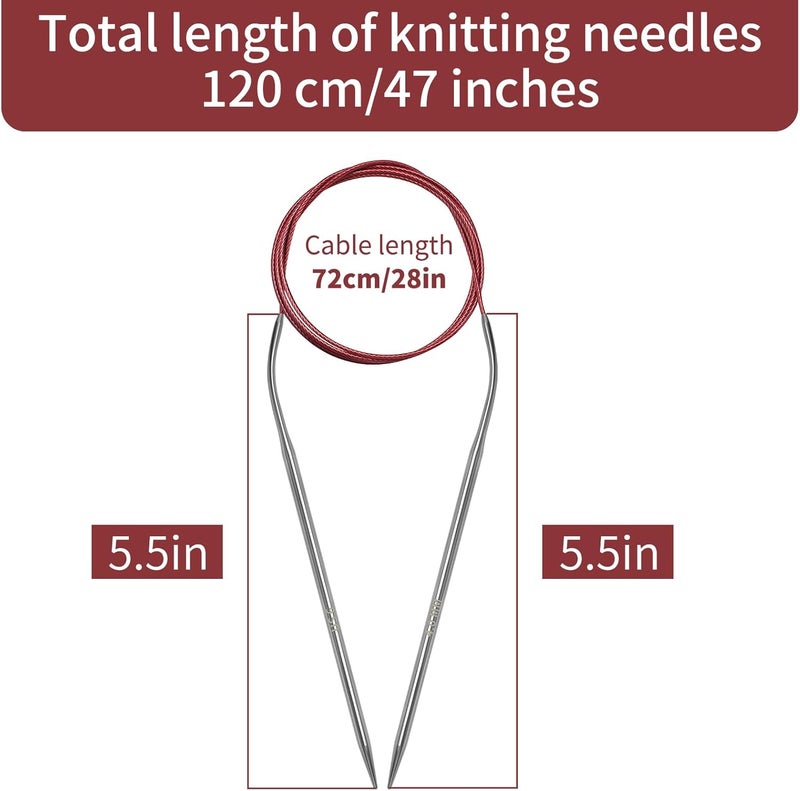 Soosui 4.0 mm Circular Knitting Needles US6 |47 inches/120 cm | for Beginners Knitting Shawls, Scarves, Blankets and Other Large Projects! - Image 2